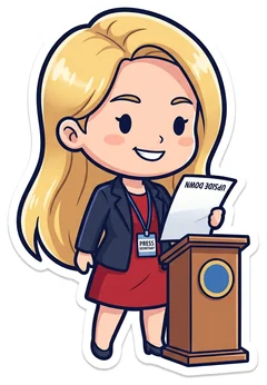 Katie Saccharia at the podium, holding her paper upside down