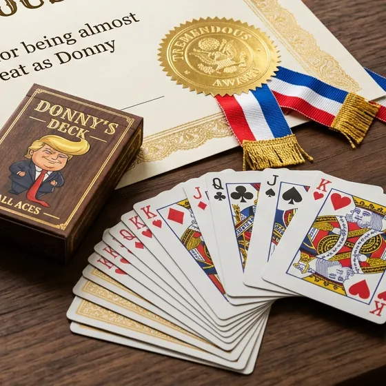 Donny's Deck Playing Cards, a mockup photo.