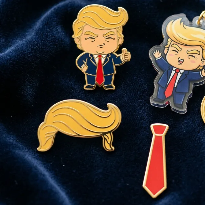 Enamel Pin Set, a mockup photo.