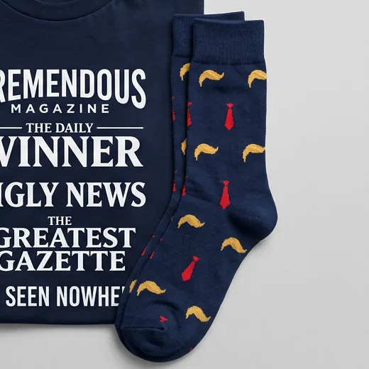 Red Tie Socks, a mockup photo.